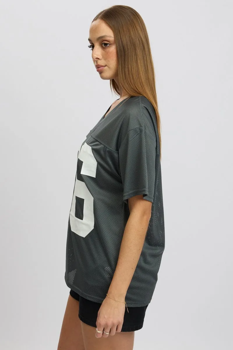 Grey Sport Tee Short Sleeve sold by Ally Fashion product image thumbnail 4