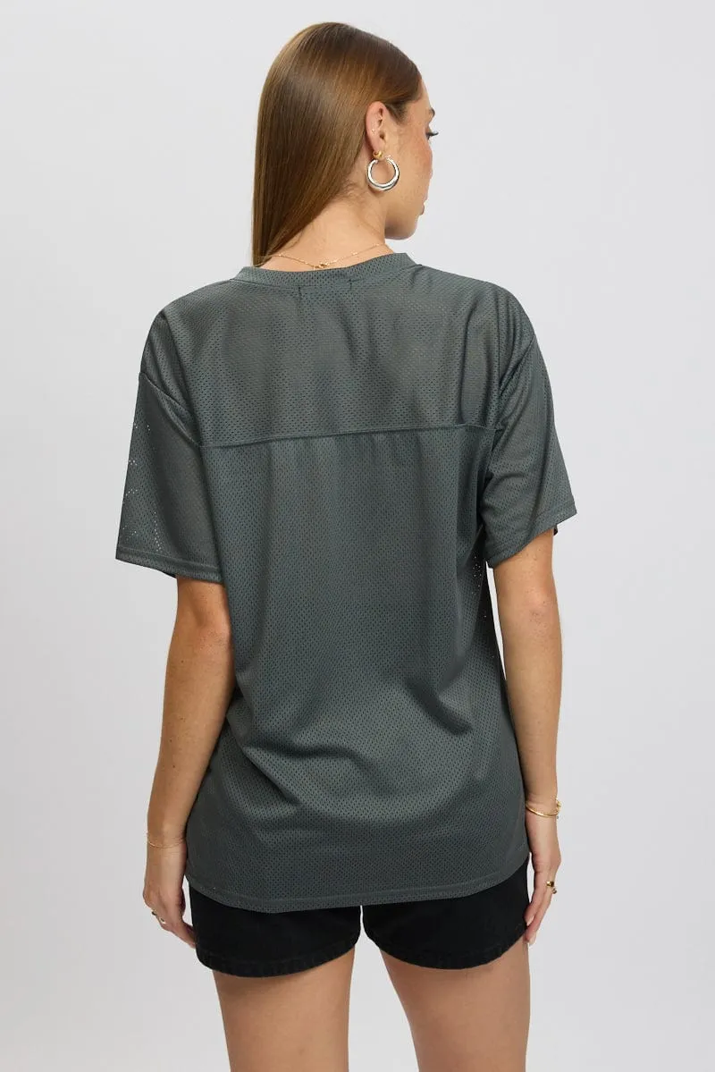 Grey Sport Tee Short Sleeve sold by Ally Fashion product image thumbnail 5