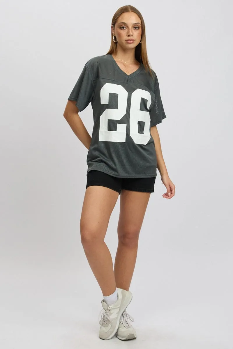 Grey Sport Tee Short Sleeve sold by Ally Fashion product image thumbnail 2