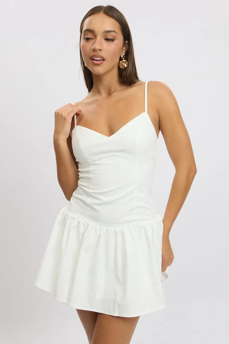 White Fit And Flare Dress Drop Waist sold by Ally Fashion product image thumbnail 3