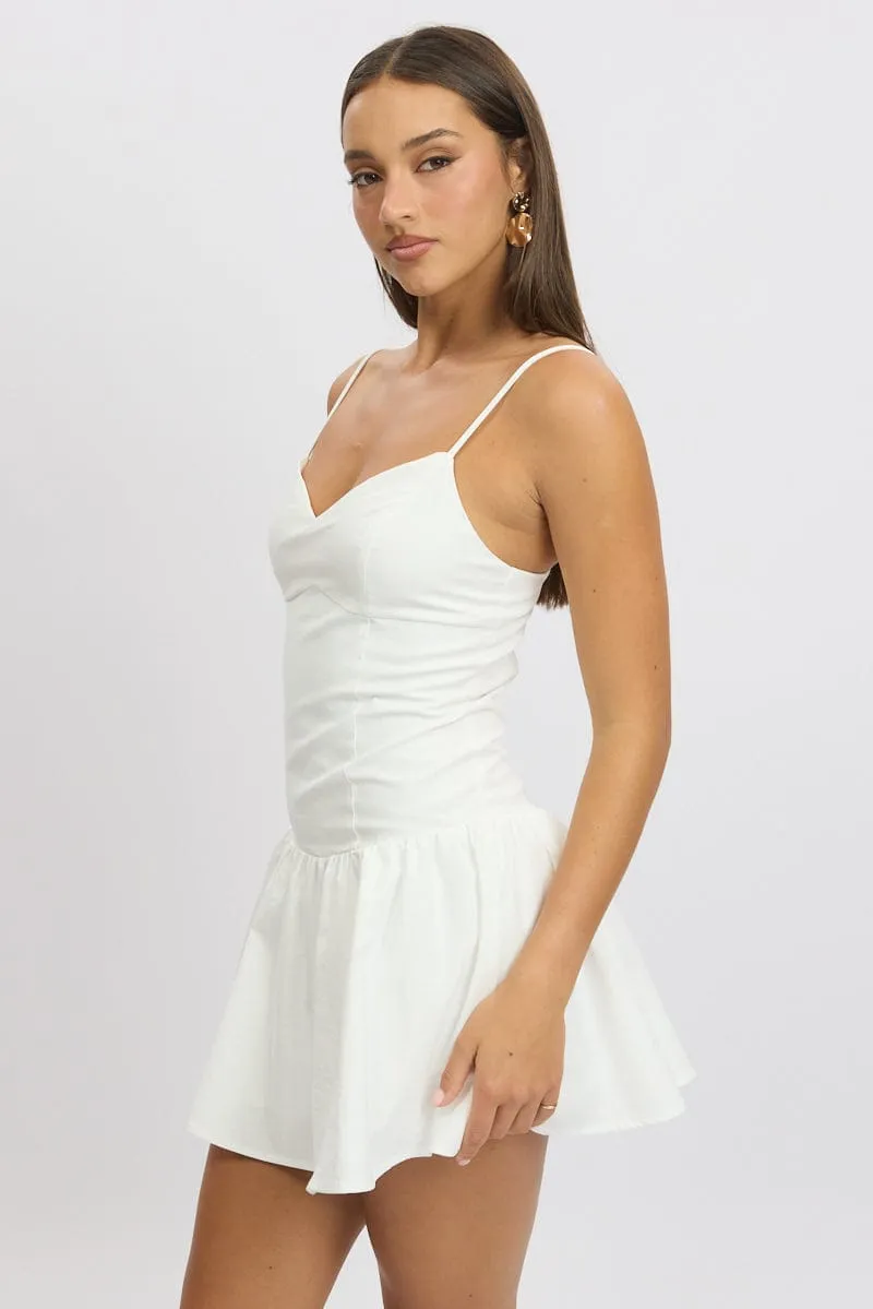 White Fit And Flare Dress Drop Waist sold by Ally Fashion product image thumbnail 4