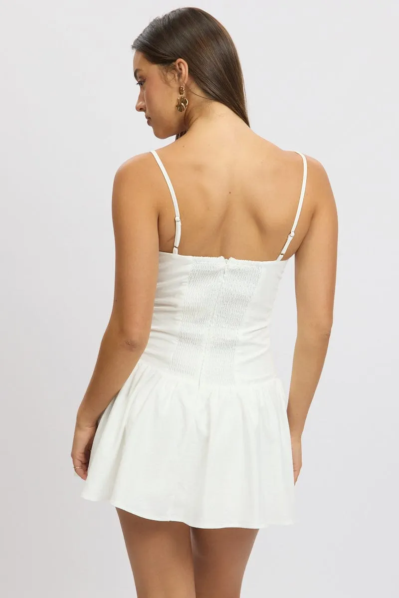 White Fit And Flare Dress Drop Waist sold by Ally Fashion product image thumbnail 5