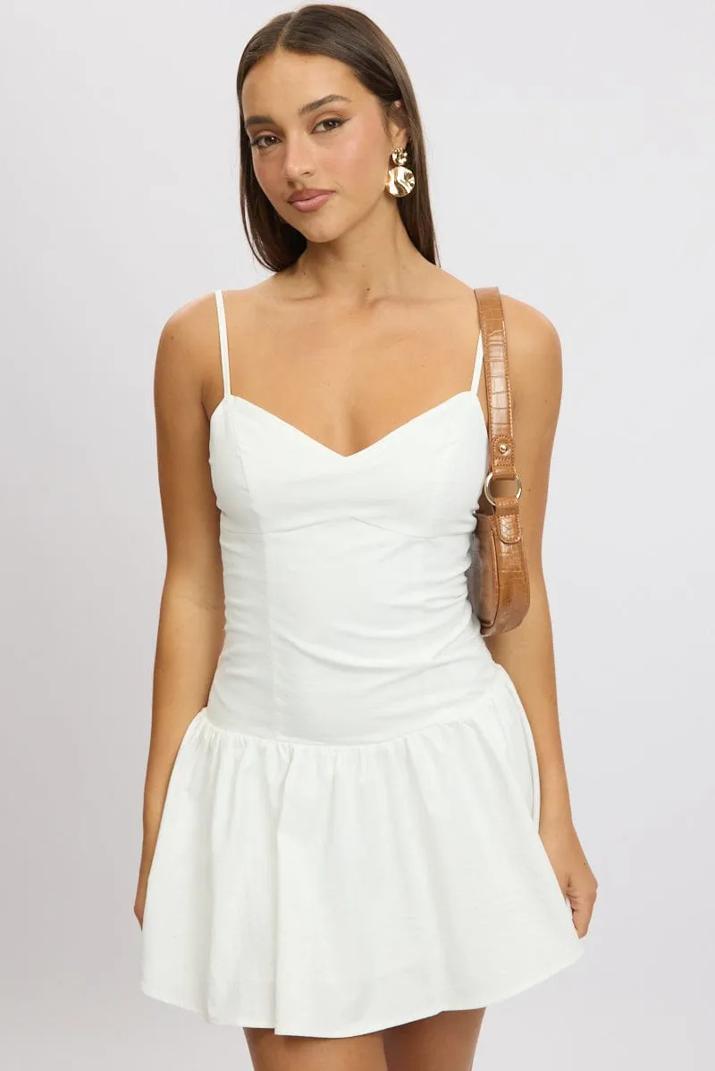 White Fit And Flare Dress Drop Waist sold by Ally Fashion product image thumbnail 2