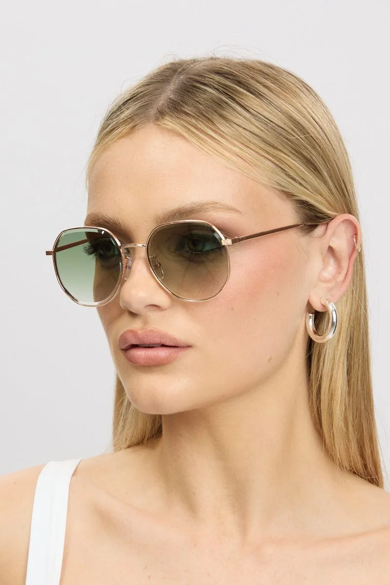 Green Round Sunglasses sold by Ally Fashion
