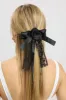 Black Lace Rosette Bow Hair Clip sold by Ally Fashion