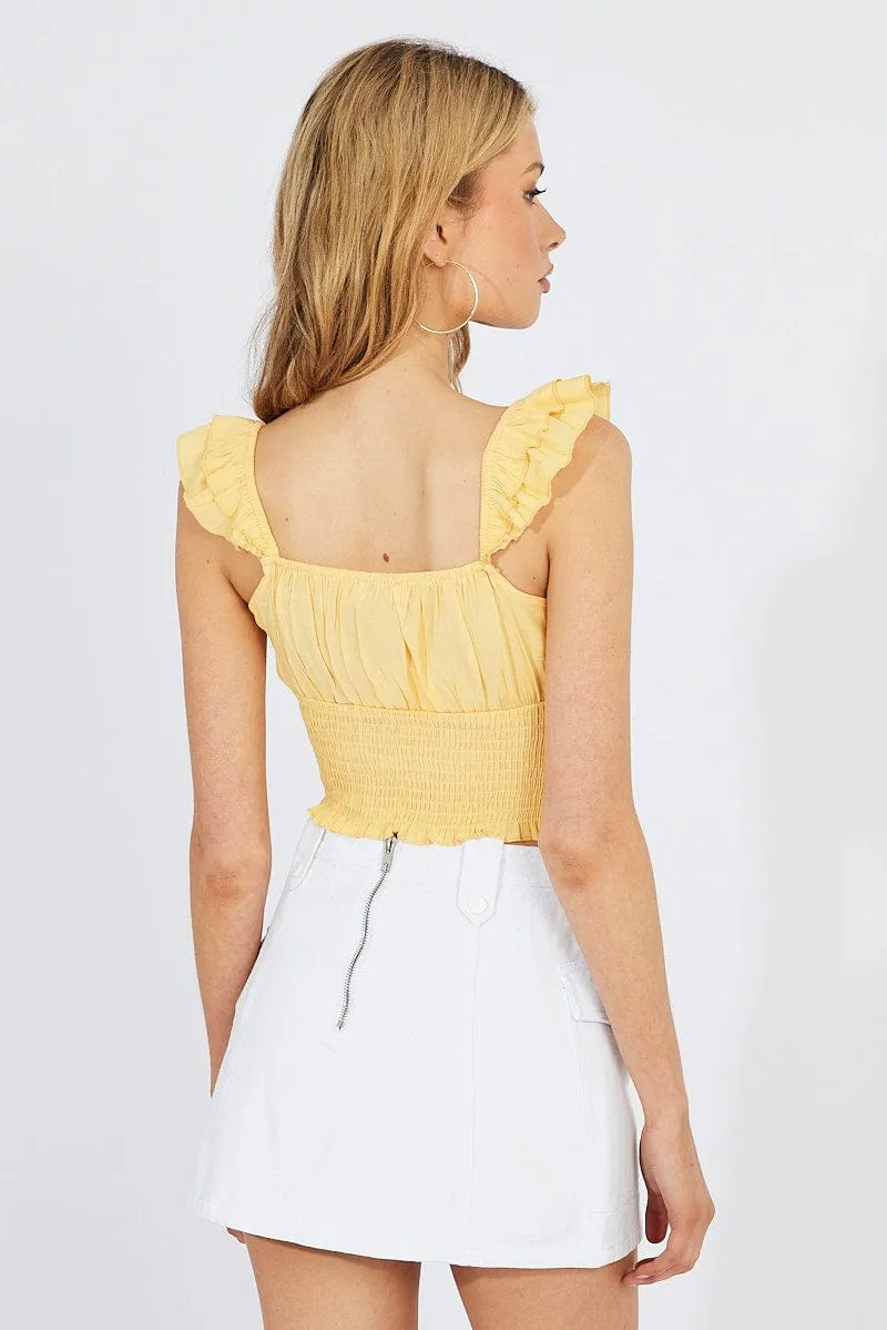 Yellow Crop Top Sleeveless sold by Ally Fashion product image thumbnail 5