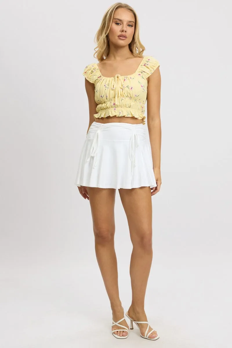 Yellow Ditsy Crop Top Short Sleeve sold by Ally Fashion product image thumbnail 2