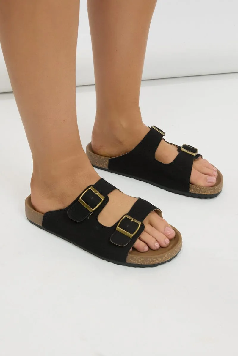 Black Double Strap Buckle Sandals sold by Ally Fashion