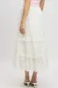 White Maxi Skirt High Waisted Tiered Broidery Eyelet sold by Ally Fashion