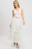 White Maxi Skirt High Waisted Tiered Broidery Eyelet sold by Ally Fashion