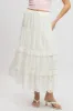White Maxi Skirt High Waisted Tiered Broidery Eyelet sold by Ally Fashion