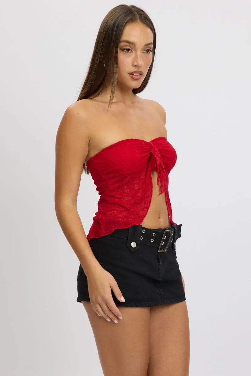 Red Bandeau Top Lace sold by Ally Fashion product image thumbnail 4