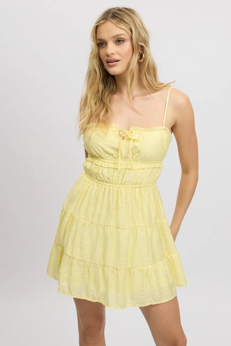 Yellow Fit And Flare Dress Cut Out sold by Ally Fashion product image thumbnail 3