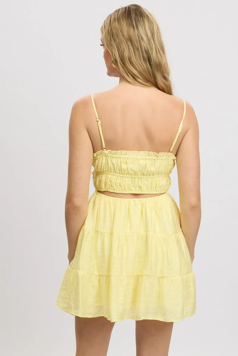 Yellow Fit And Flare Dress Cut Out sold by Ally Fashion product image thumbnail 5