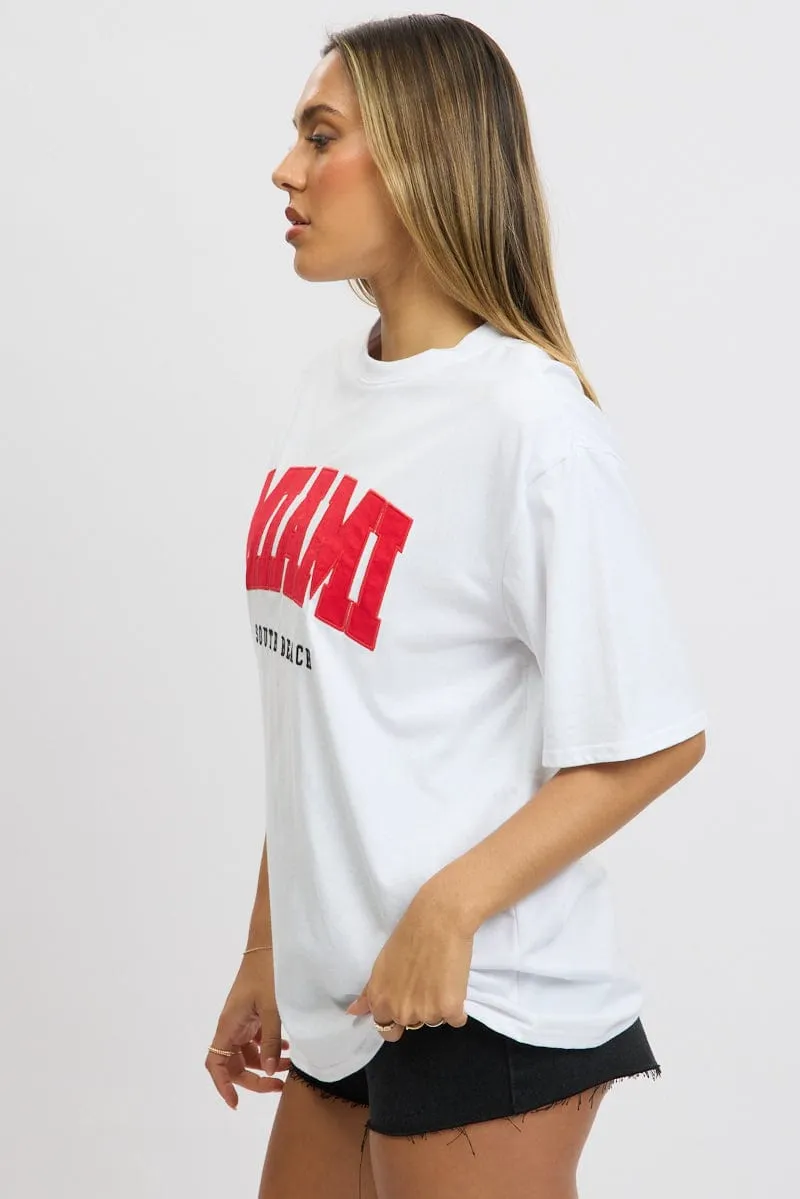 White Graphic Tee Short Sleeve sold by Ally Fashion product image thumbnail 4