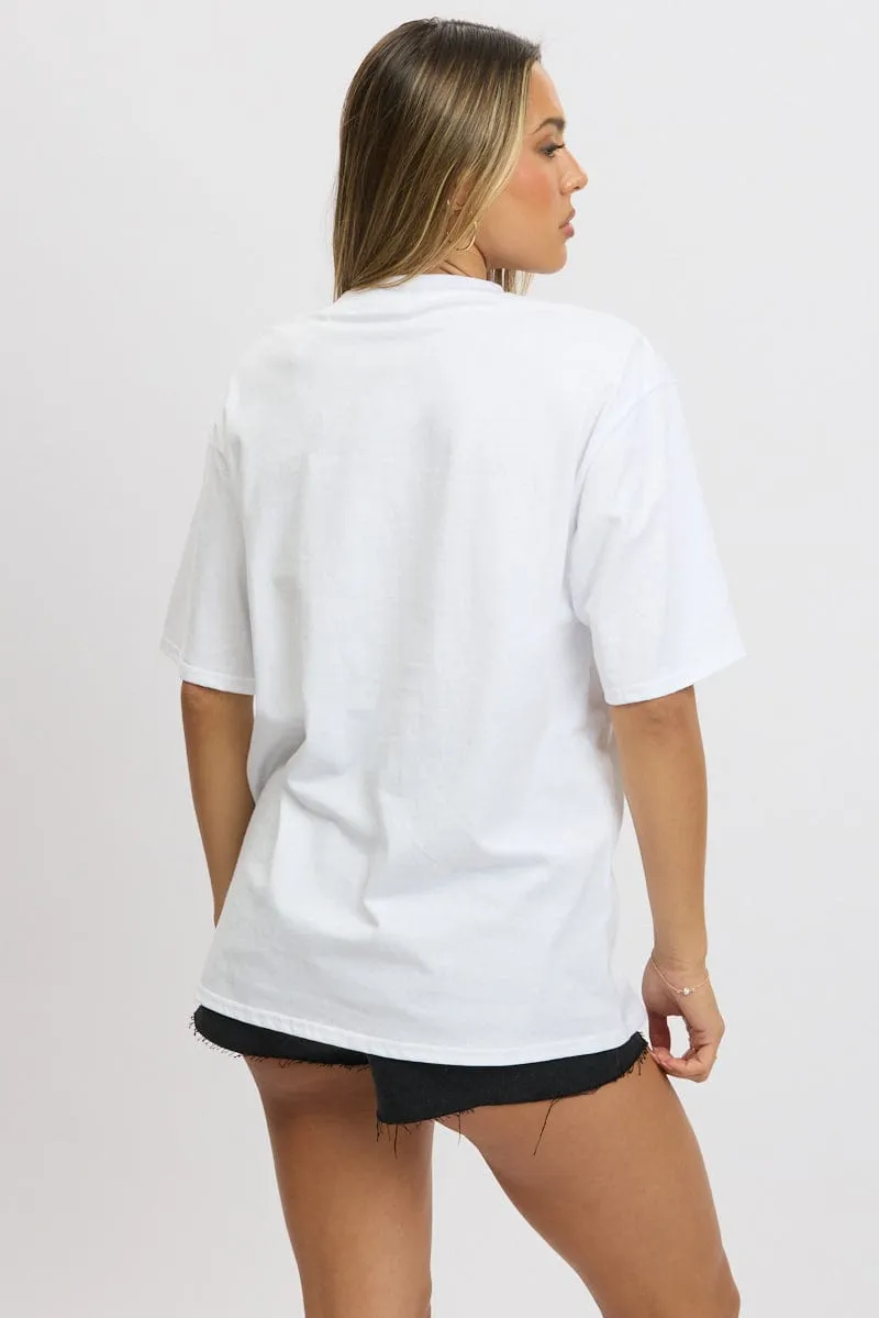White Graphic Tee Short Sleeve sold by Ally Fashion product image thumbnail 5