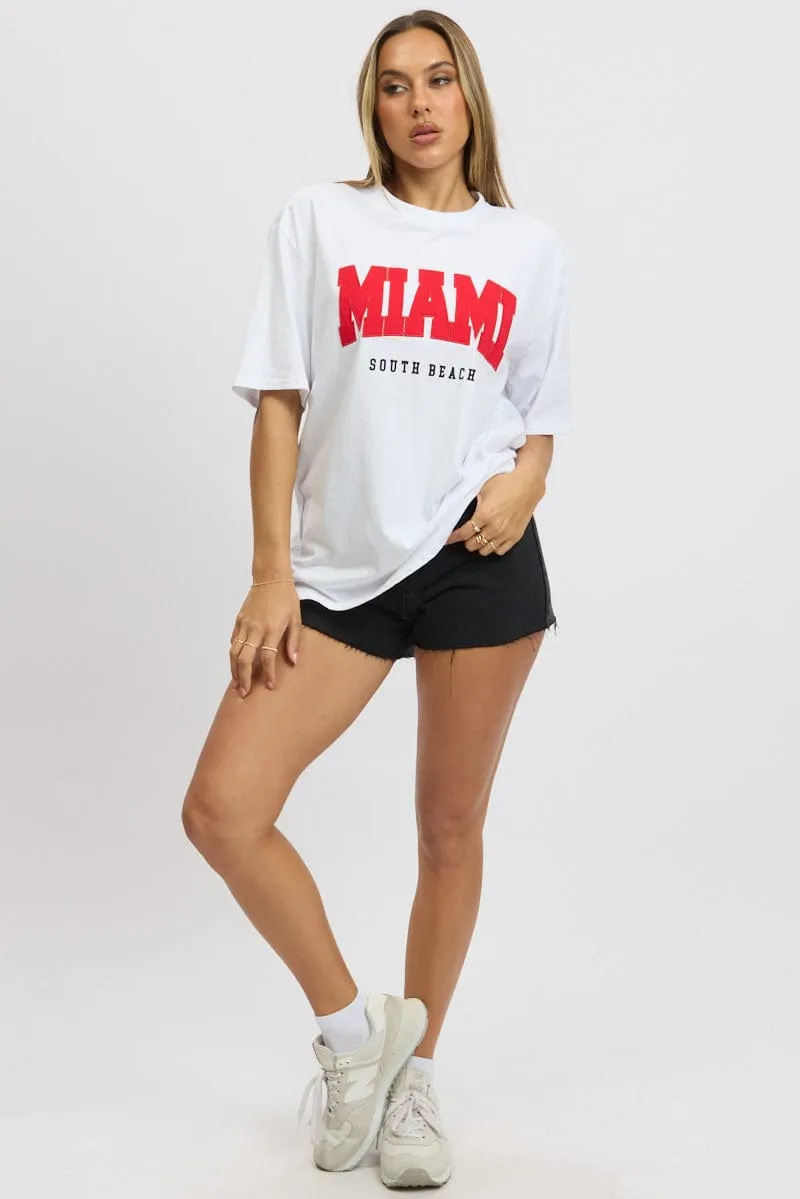White Graphic Tee Short Sleeve sold by Ally Fashion product image thumbnail 2