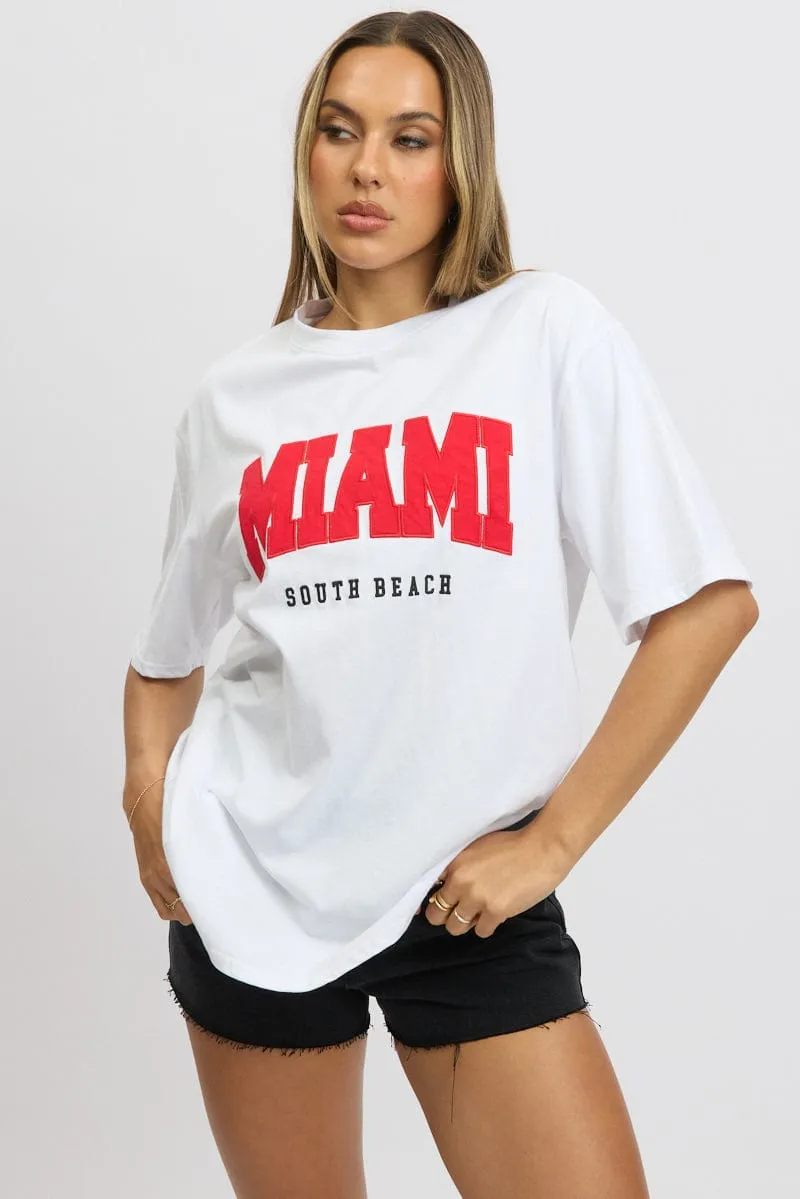 White Graphic Tee Short Sleeve sold by Ally Fashion product image thumbnail 3