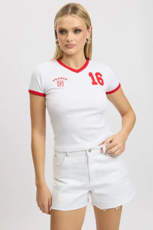 White Graphic Tee Short Sleeve sold by Ally Fashion