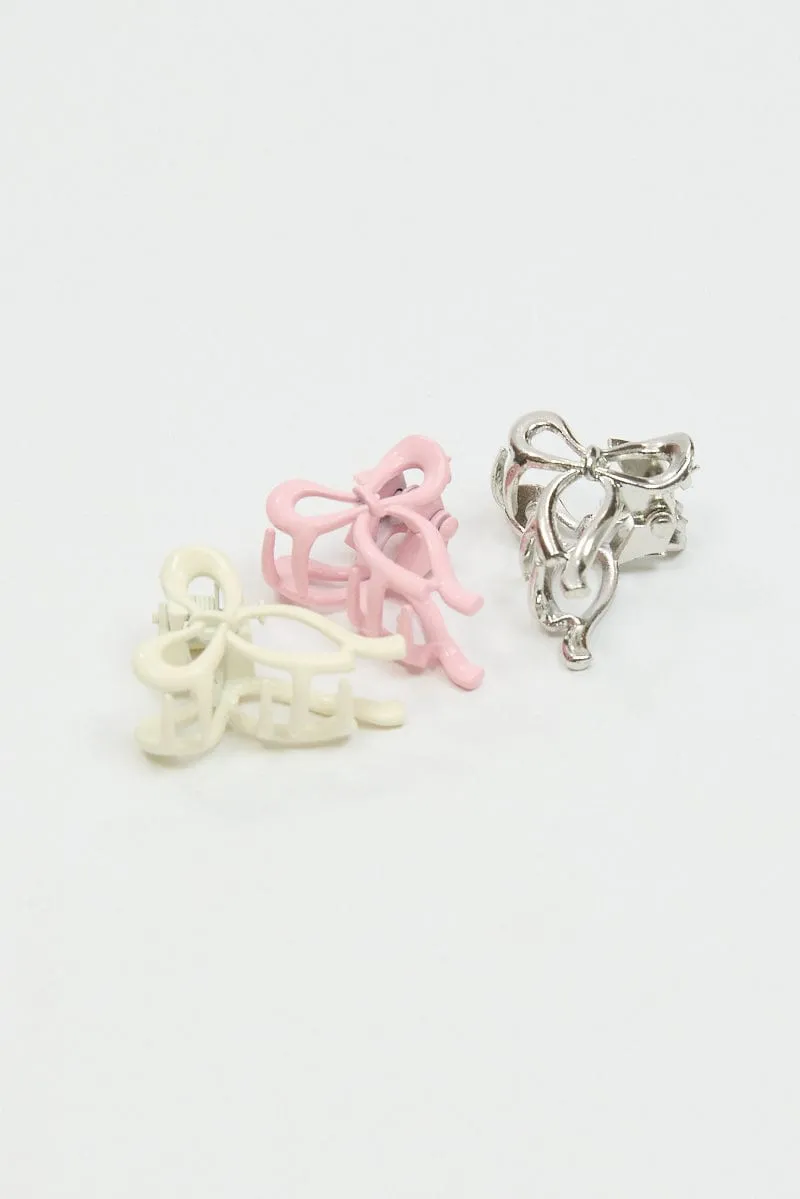 Multi 6 Pack Mini Bow Claw Clips sold by Ally Fashion product image thumbnail 2