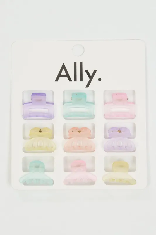 Multi 9 Pack Mixed and Matched Claw Clips sold by Ally Fashion