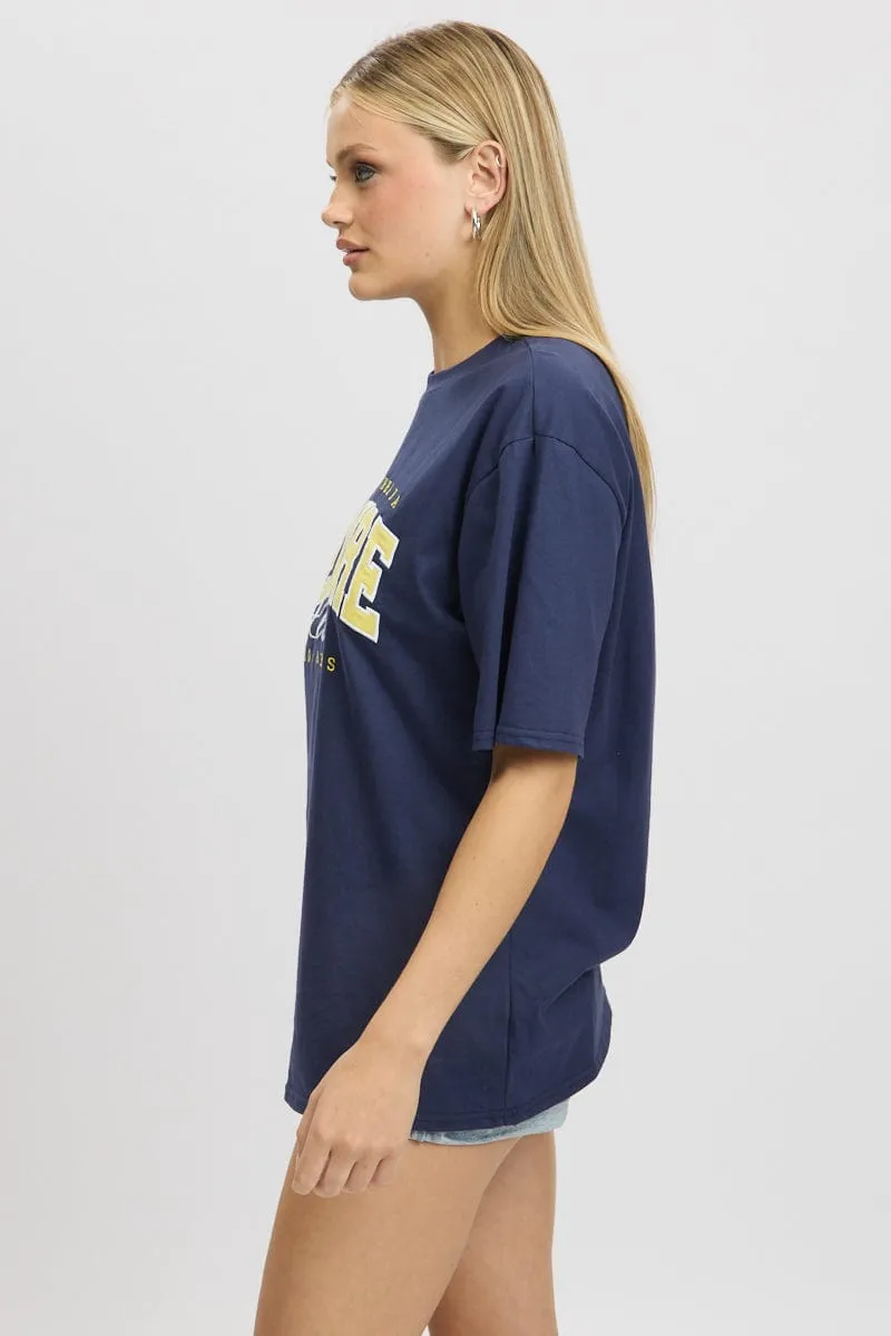 Blue Graphic Tee Short Sleeve sold by Ally Fashion product image thumbnail 4