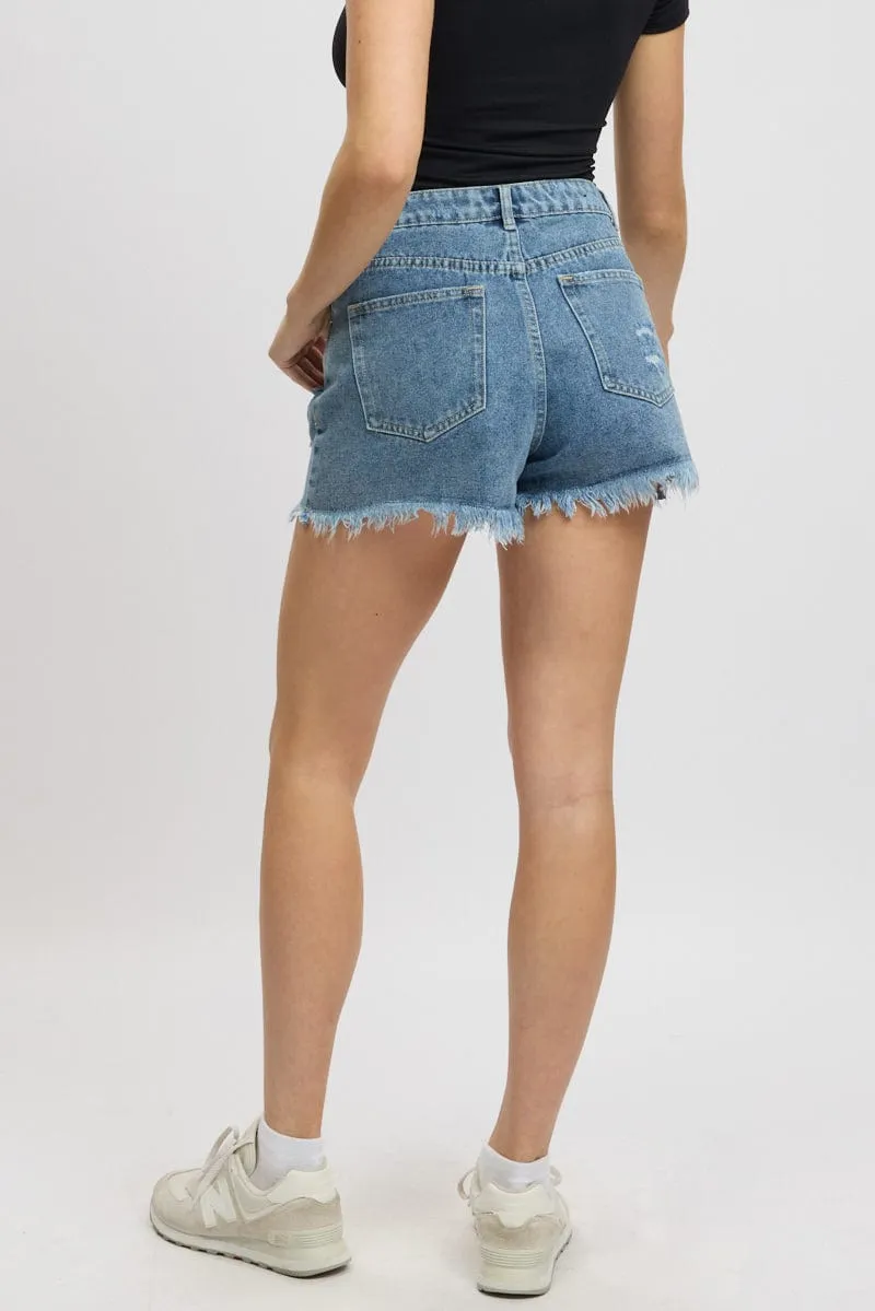 Denim Relaxed Shorts High Rise sold by Ally Fashion product image thumbnail 5
