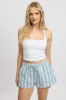 Blue Stripe Relaxed Shorts Low Rise sold by Ally Fashion