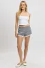 Black Check Shorts Mini Frilled Hem sold by Ally Fashion