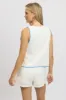 White Linen Vest Sleeveless Embroidery sold by Ally Fashion
