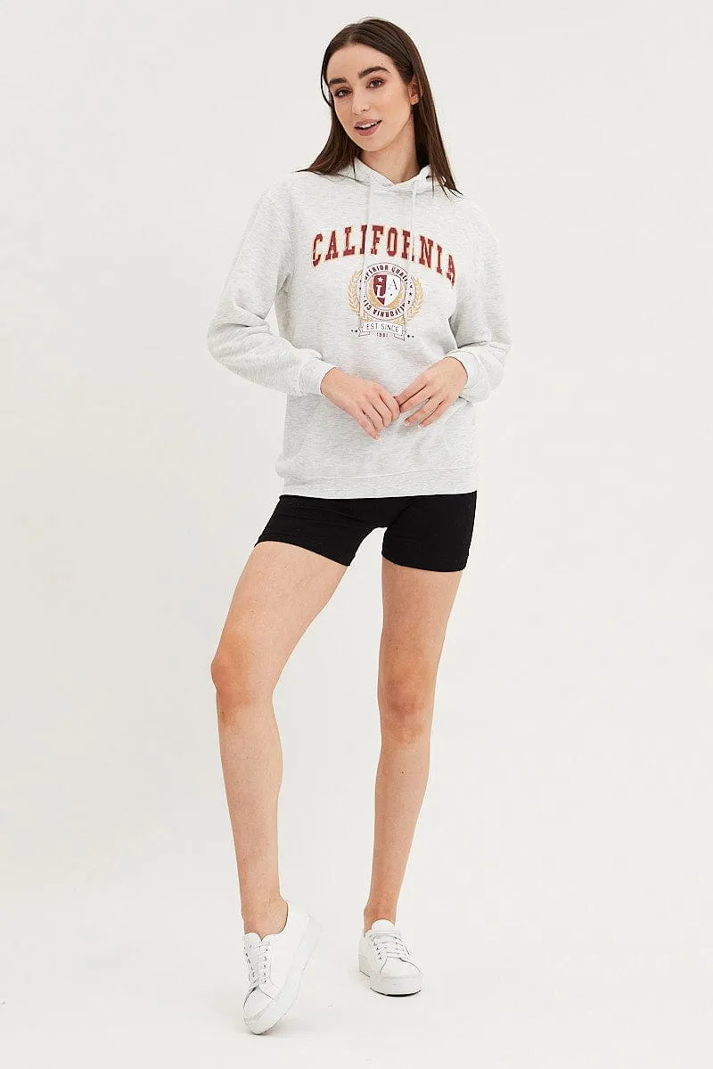 Grey Graphic Hoodie Sweater Long Sleeve sold by Ally Fashion product image thumbnail 2