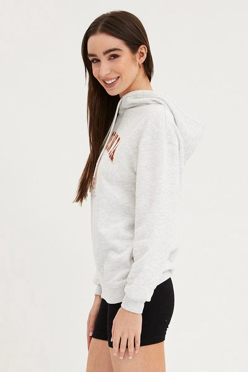 Grey Graphic Hoodie Sweater Long Sleeve sold by Ally Fashion product image thumbnail 4