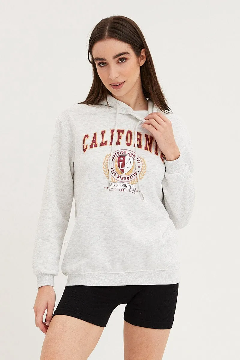 Grey Graphic Hoodie Sweater Long Sleeve sold by Ally Fashion product image thumbnail 3