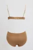 Brown Triangle Bra and Briefs Lingerie Set sold by Ally Fashion