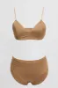 Brown Triangle Bra and Briefs Lingerie Set sold by Ally Fashion