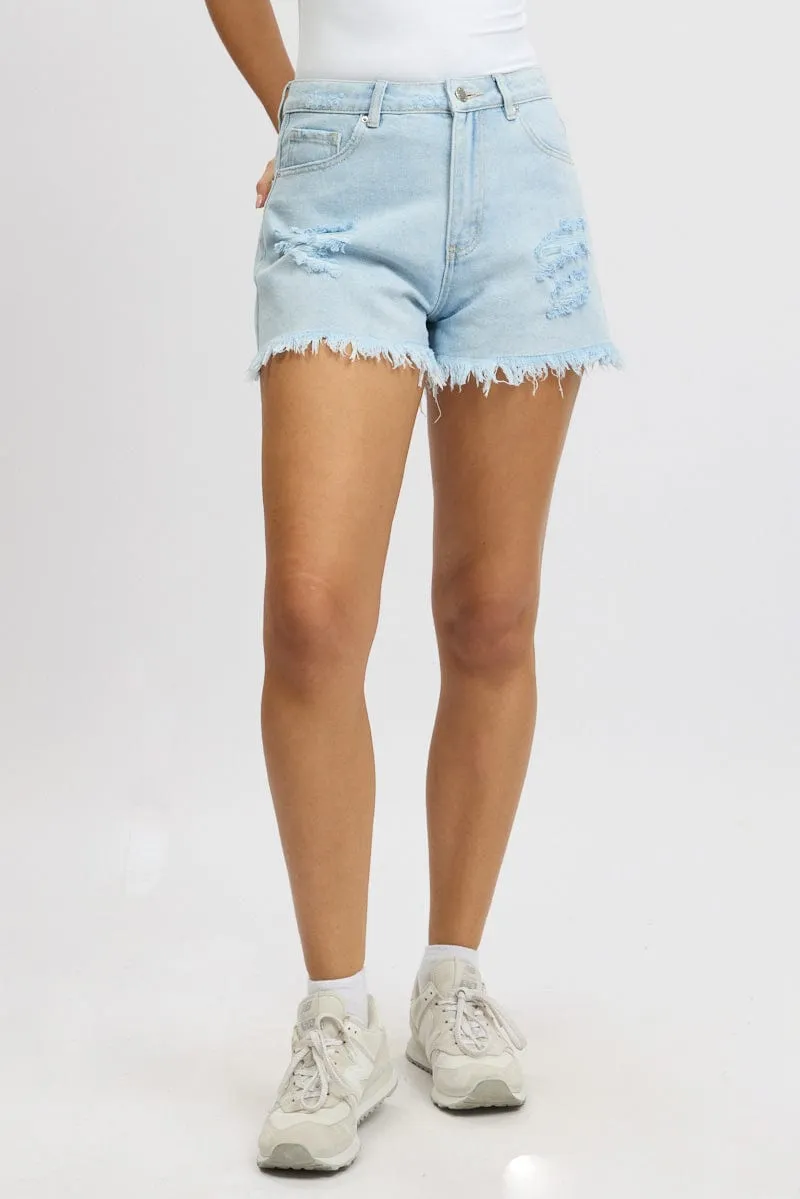 Denim Relaxed Shorts High Rise sold by Ally Fashion product image thumbnail 3