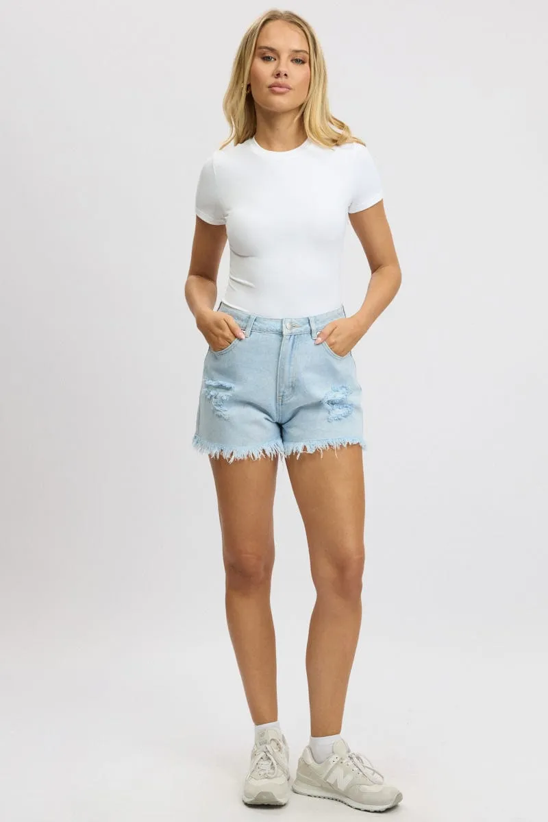 Denim Relaxed Shorts High Rise sold by Ally Fashion product image thumbnail 2