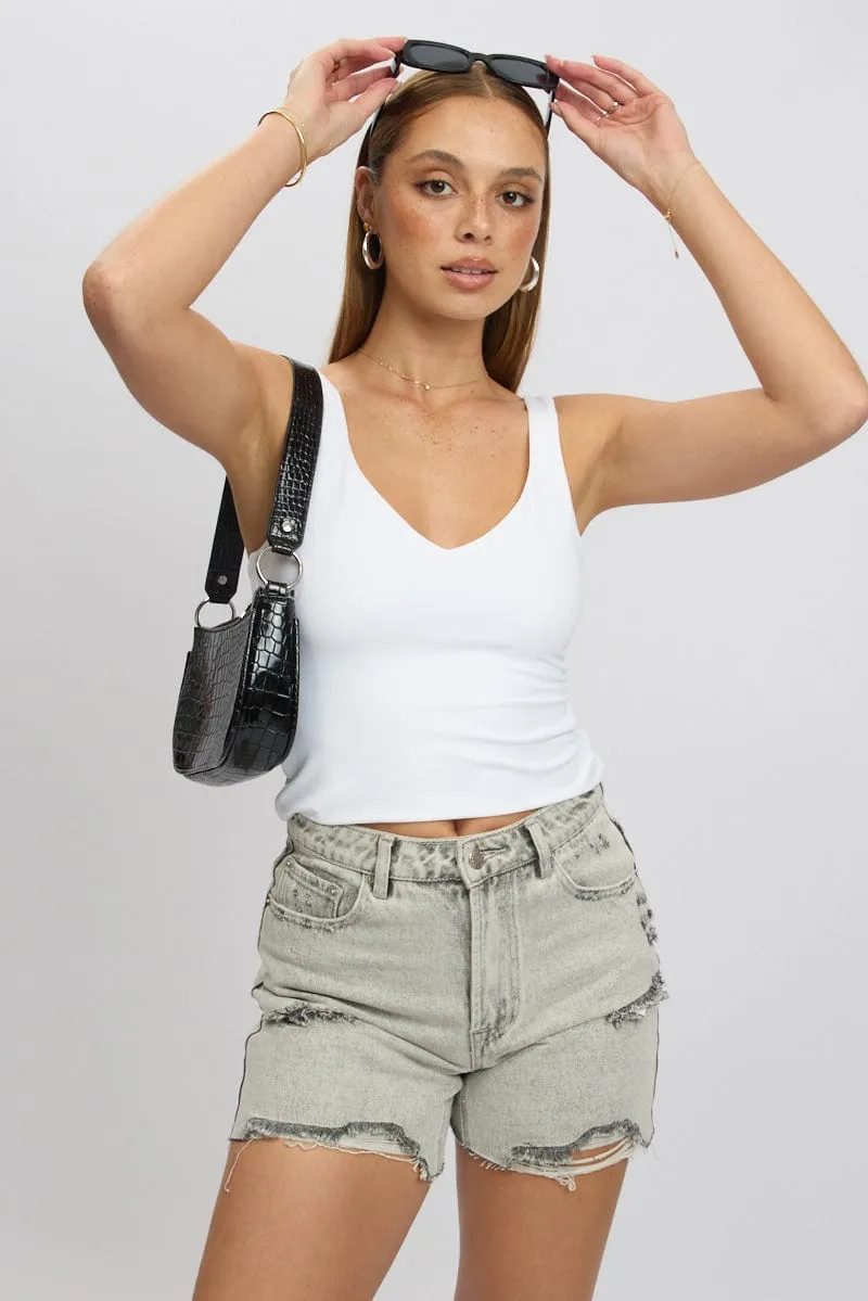 Grey Jorts Shorts High Rise sold by Ally Fashion