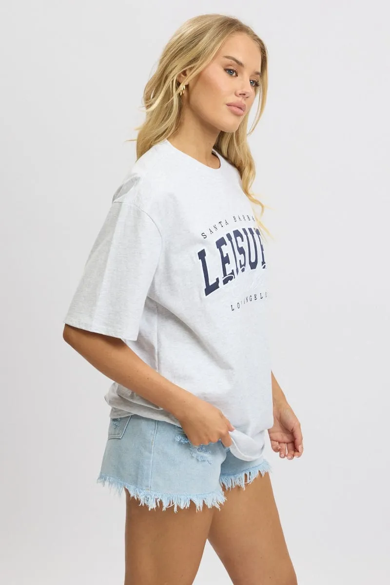 Grey Graphic Tee Short Sleeve sold by Ally Fashion product image thumbnail 4