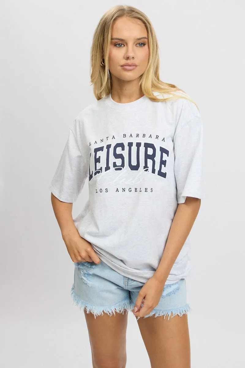 Grey Graphic Tee Short Sleeve sold by Ally Fashion product image thumbnail 3