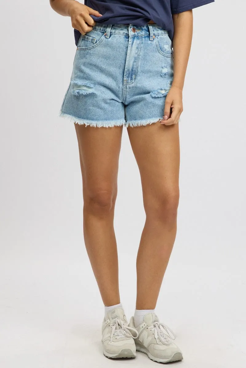Denim Relaxed Shorts High Rise sold by Ally Fashion product image thumbnail 3