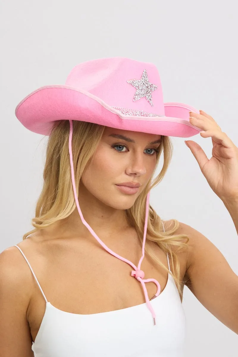 Pink Star Festival Cowboy Hat sold by Ally Fashion