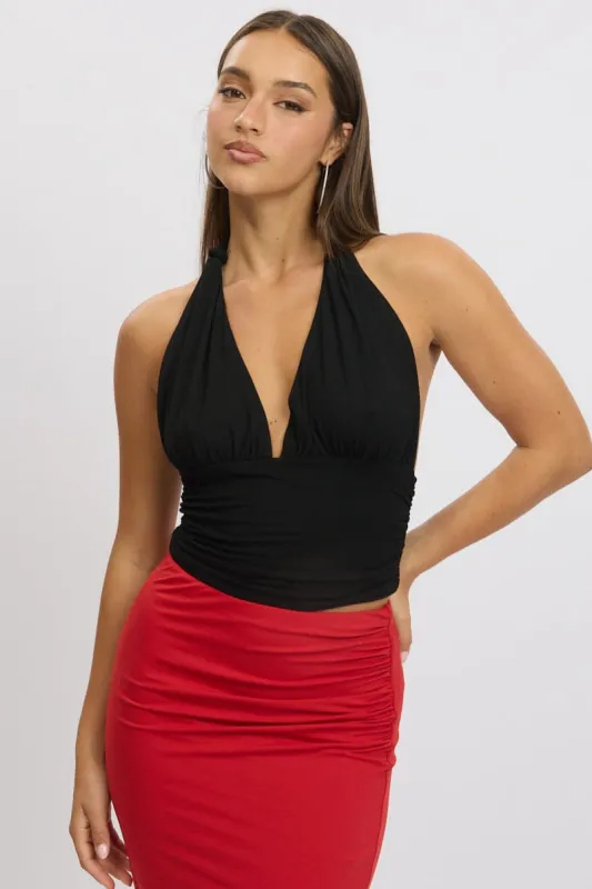 Black Halter Neck Top sold by Ally Fashion