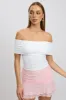 White Off Shoulder Top Jersey sold by Ally Fashion