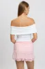 White Off Shoulder Top Jersey sold by Ally Fashion