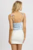 Blue Satin Cami Top Ruched Bust sold by Ally Fashion