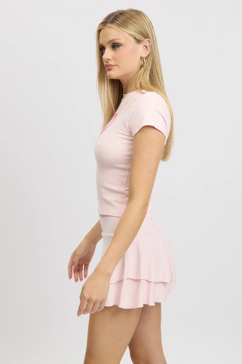 Pink Graphic Tee Short Sleeve sold by Ally Fashion product image thumbnail 4