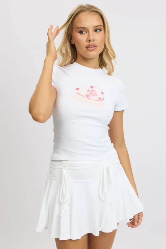 White Graphic Tee Short Sleeve sold by Ally Fashion