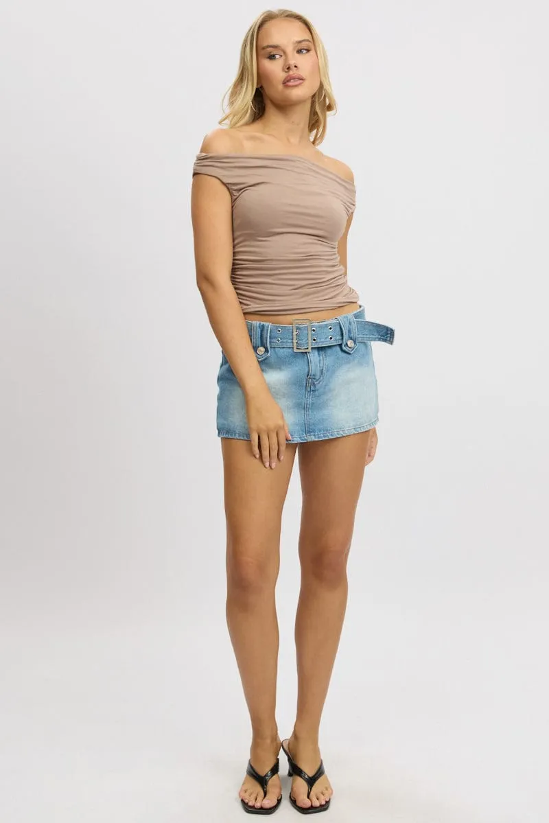 Brown Off Shoulder Top sold by Ally Fashion product image thumbnail 2
