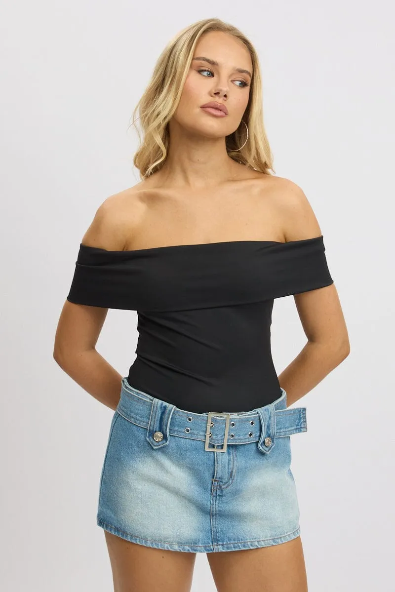 Black Off Shoulder Bodysuit sold by Ally Fashion product image thumbnail 3